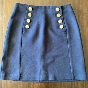 Navy skirt with button detail (sailor vibe)